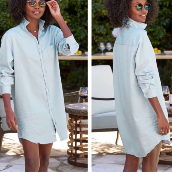 FRANK & EILEEN Famous Classic Mary Distressed Buttondown Shirtdress NWT - Picture 11 of 15